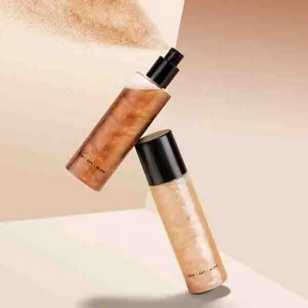 

free sample High quality highlighter makeup private label setting spray glow mist, 2 colors