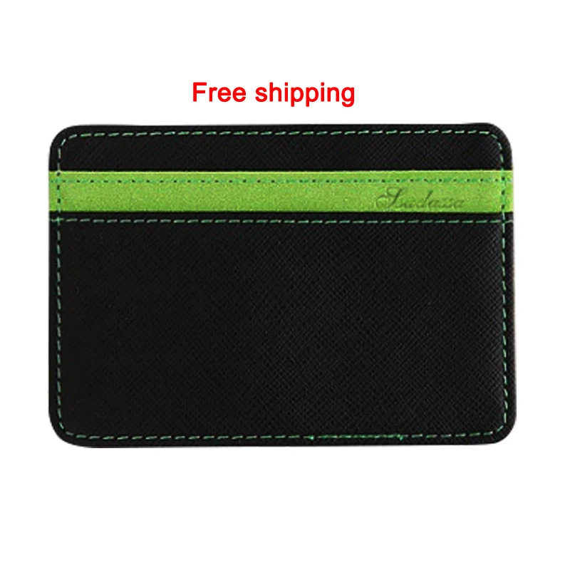 

Wholesale low moq fashion billeteras slim pu leather money clip card holder mini magic wallet for men