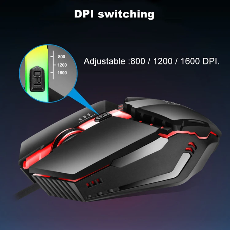 2019 New K3 Professional Gamer Wired USB LED Light Ergonomic Mouse Gaming  For Laptop PC