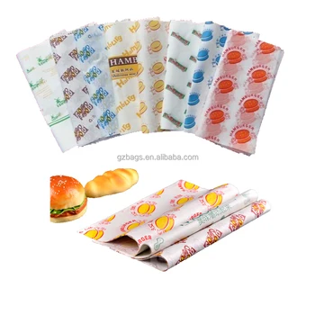 Custom Printed Greaseproof Burger Wrapping Paper - Buy Burger Wrapping Paper,Greaseproof Paper ...