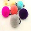 Modern Girls hair bands Rabbit Fur ball Plain Pom Pom Headband
