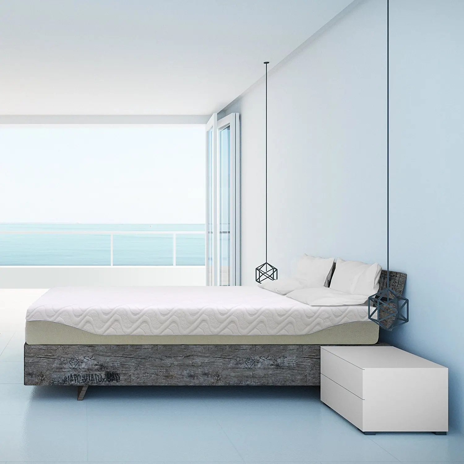 Best Price Mattress 9" Gel Infused Memory Foam Mattress, Queen, White