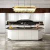 Popular White Lacquer Kitchen Cabinet with Black Marble Top