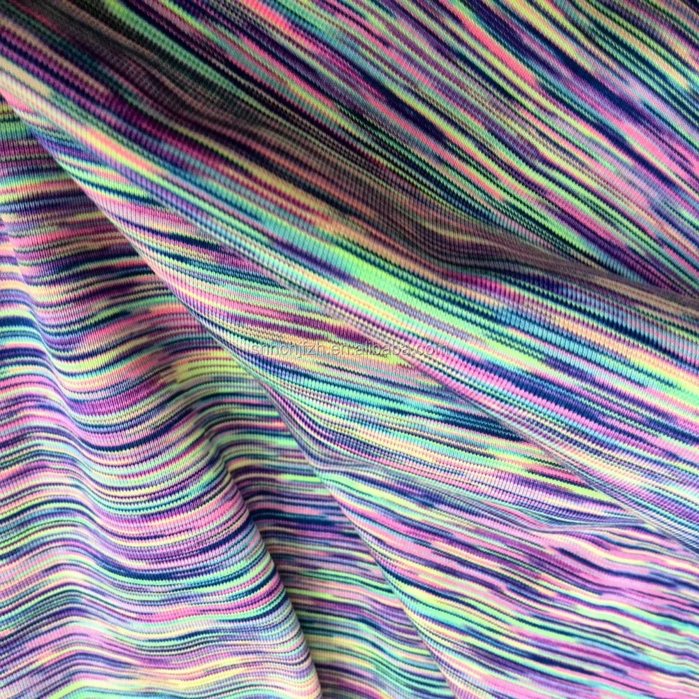 Polyester Space Dyed Yarn Spandex Jersey Fabric - Buy Polyester Space ...