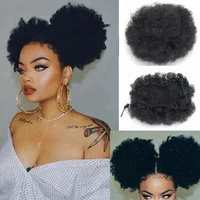 

2019 Hot sellling cheap synthetic afro puff bun hairpiece Ponytail Drawstring Hairpieces