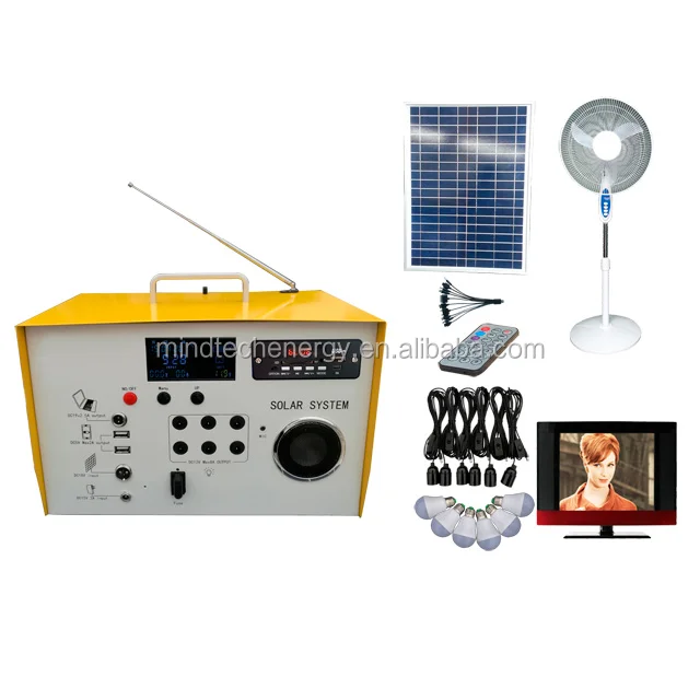 India 40W solar lighting system for home with LCD screen