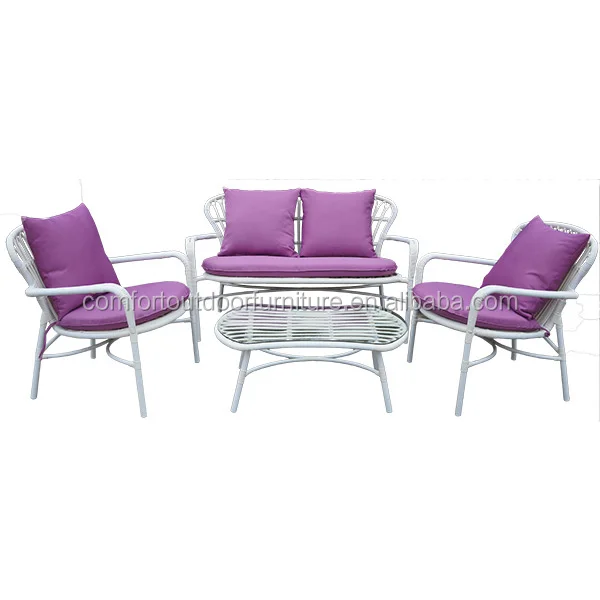 
Garden Modern 4 seat Sofa with Round Rattan Top 