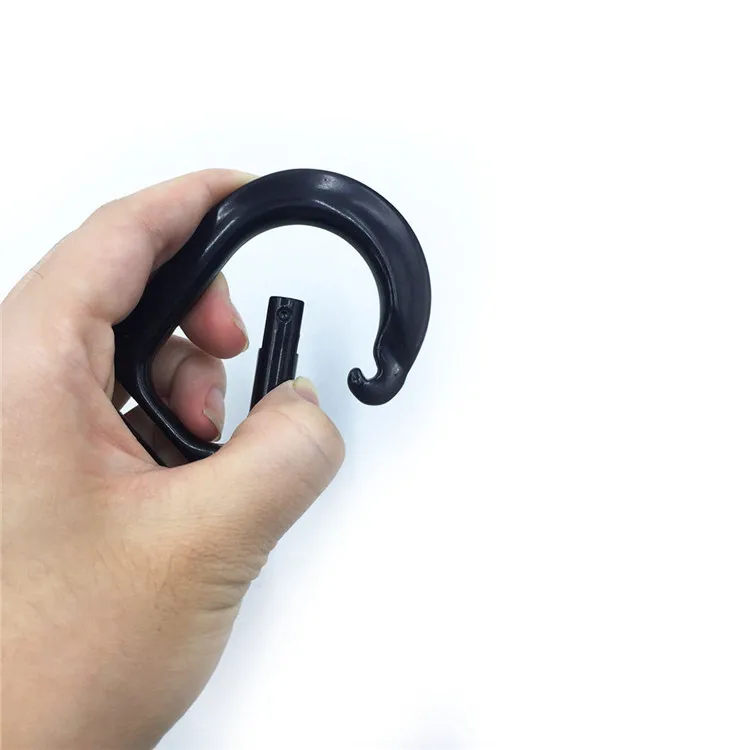 Heavy Duty Locking Carabiner Electroplated Black Spring Hook for Climbing/Bag/Pet Safety