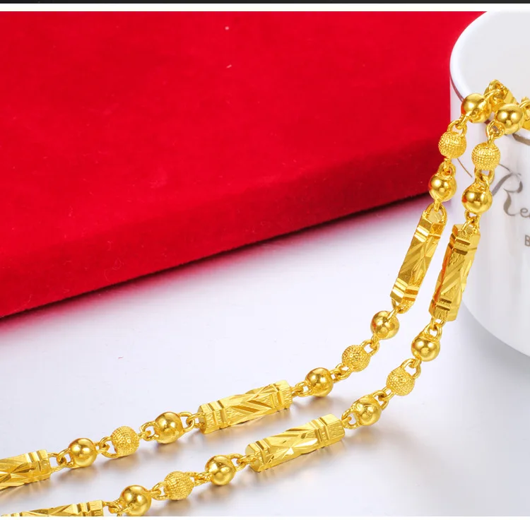 Fashion Concise Gold Vietnam Style 6/7/8mm Big Necklace Jewelry For Men