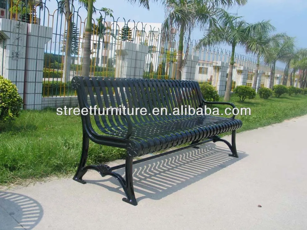Wrought Iron Garden Bench With Flat Bar Seating Buy Wrought
