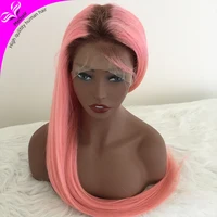 

wholesale pink human hair wigs , Virgin human hair full lace wig , Cheap top quality pink wig