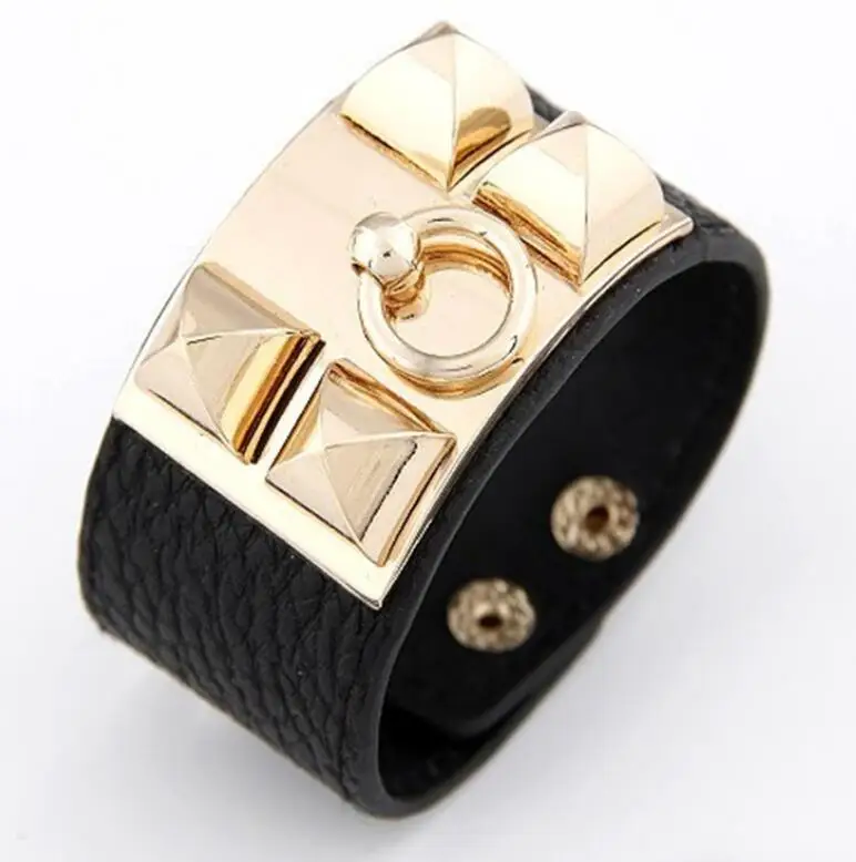 

punk style exaggerated leather Cuff Bracelets charm temperament Wide Bracelets & Bangles, Please refer to the picture