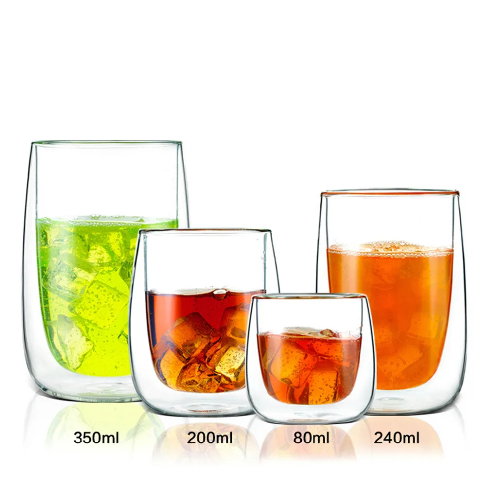 Ecofriendly Borosilicate Handmade Glass Double Walled Drinking Glasses