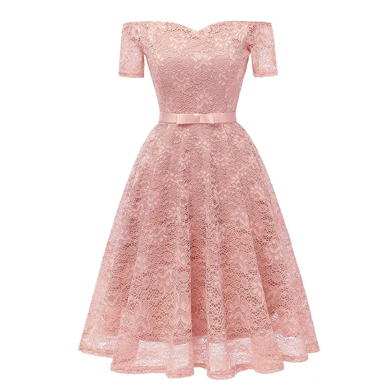 

Wholesale Lady Skirt Hot Sexy V Seven Sleeves Cheap Women Lace Dresses