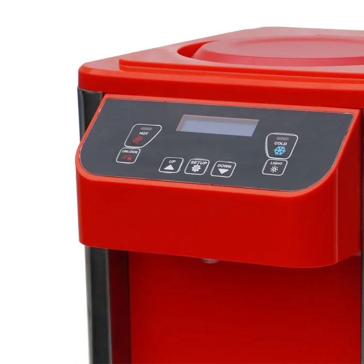 hot and cold red plastic hot and cold bar water dispenser