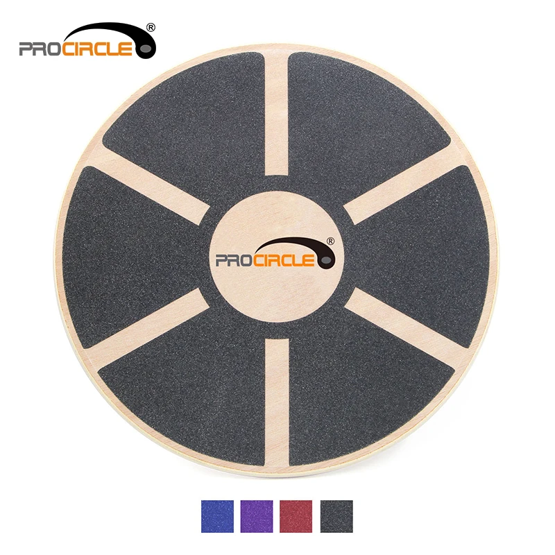 

Fitness Training Yoga Exercise Wood Balance Wobble Board, Black with wooden color