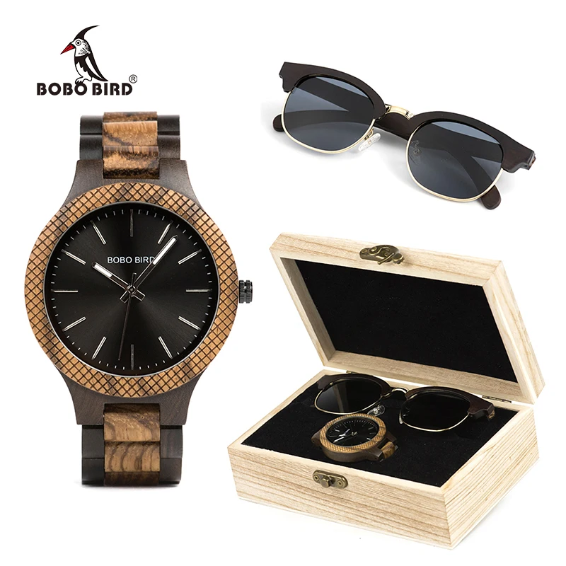 wooden watches and sunglasses