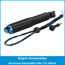gopro accessories aluminum extendable pole telescoping handheld monopod with tripod mount adapter for hero2/3/3+ /4 sj4000 1pcs