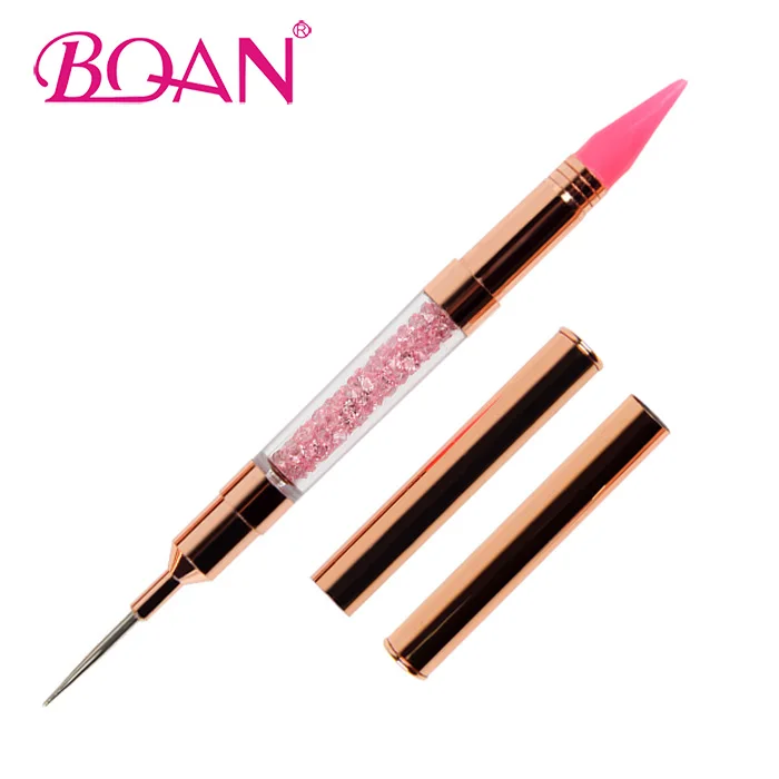 

BQAN Double Head Rose Gold Handle Nail Art Tools Rhinestone Studs Wax Picker Dotting Pen