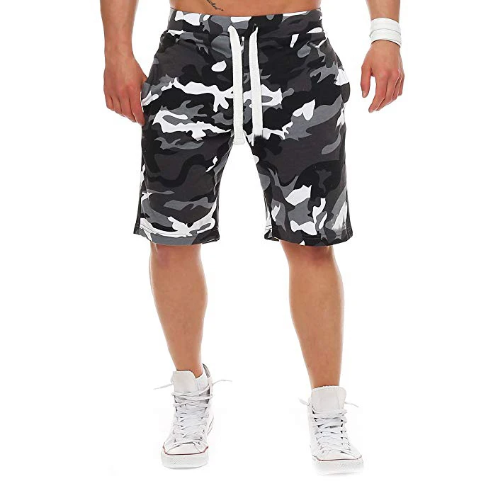 

High quality custom logo camo plain men running short sport shorts, Custom color