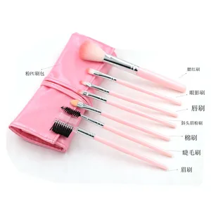 Make-up brush suit leather bag colour 7 Piece Set Wallet type Cosmetic brush Portable 7 branches Short rod makeup tool