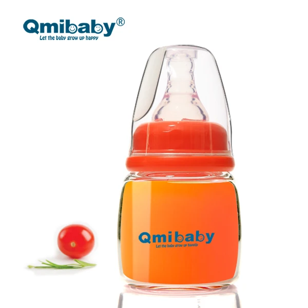 

hot sale 60ml glass baby juice bottle baby feeding bottle, Green/red