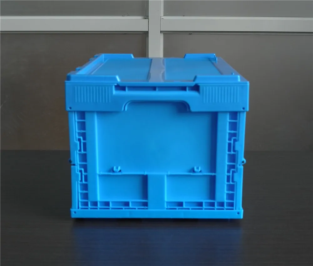 Collapsible Solid Type Crate 40*30*25.5 Cm With Top Cover Plastic