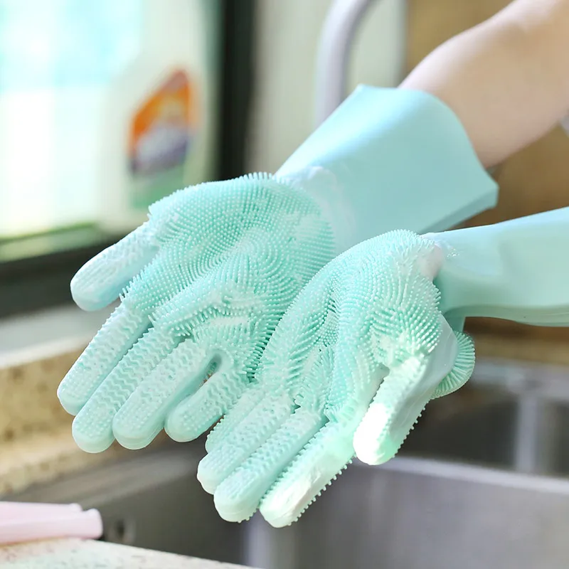 

Customize Silicone Cleaning Gloves, Dishwashing Silicone Magic Glove, Any color can be customized