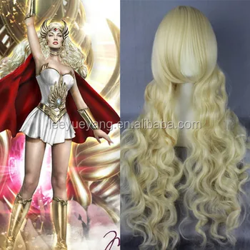 blonde curly cosplay wig