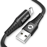 

SOSLPAI original mobile usb data cable nylon weave 2.1a usb phone charger cable for apple data cable
