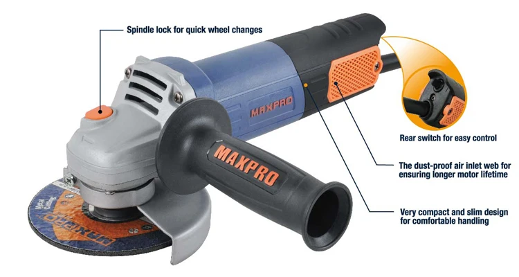 MAXPRO MPAG950/100R High Quality 100mm 950W Angle Grinder with Rear Switch design