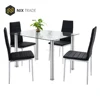 Cheap glass dining table with 60mm diameter stainless steel tube legs