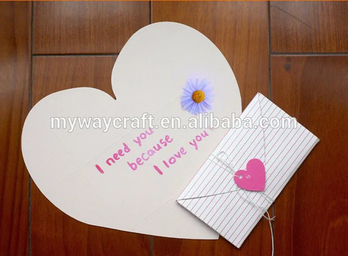 الخيال الوردي الشريط مطوية مطبوعة على شكل قلب هدية بطاقات المعايدة