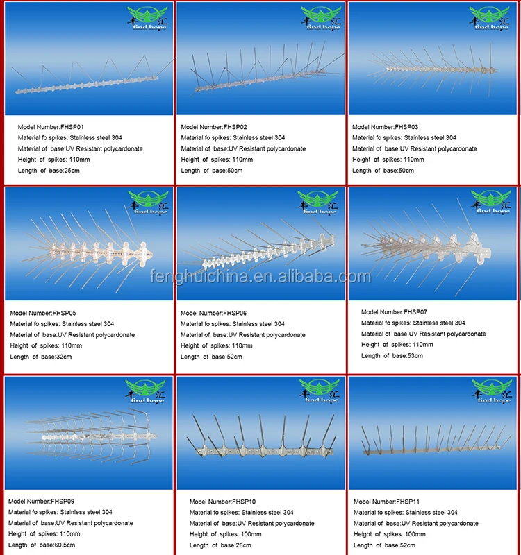stainless steel plastic Anti bird spikes bird control spikes