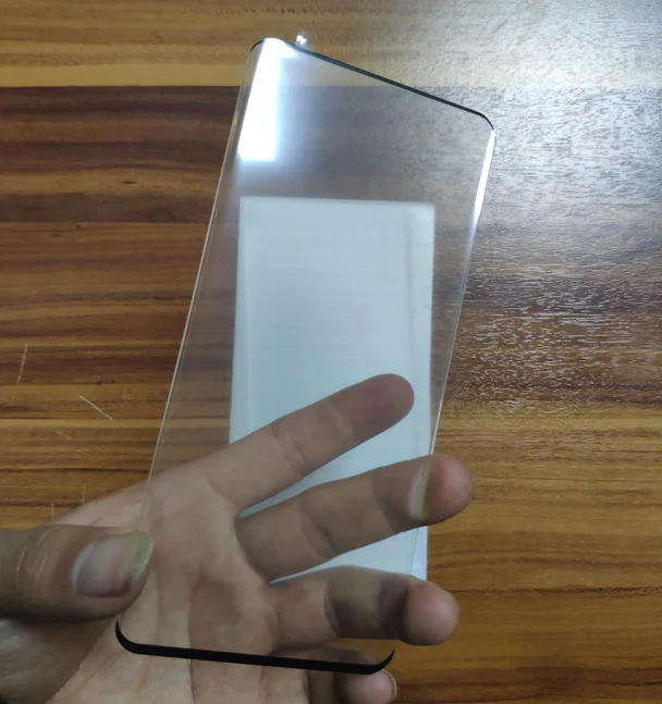 

High Quality Full Cover 9H 3D Tempered Glass Screen Protector for Samsung S10 Manufactured by Screen Protector Making Machine, Black white transparent