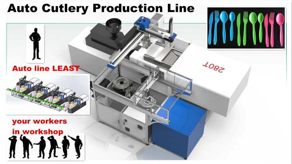 Cutlery White Plastic Knife Fork Spoon & Napkin Packaging Machine With