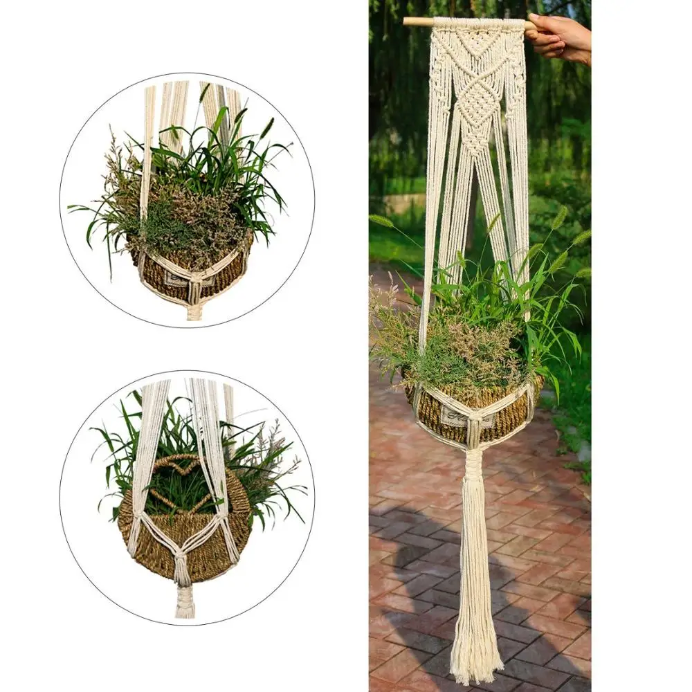 

Handmade Cotton Ropes plant hanger home decor