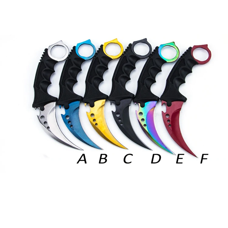 

Hot sale Colorful Plastic with Stainless Steel Cs Go Karambit Knife