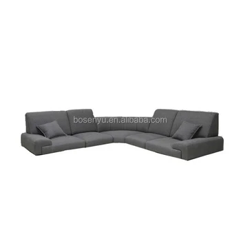 Long Corner Sofa With Movable Headrest Leather Long Corner Sofa With Movable Headrest