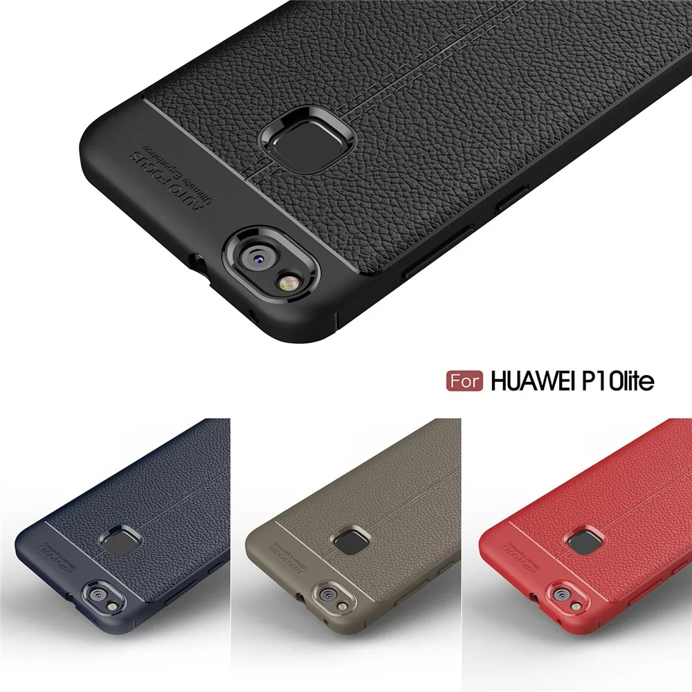 2017 New Design Carbon Fiber Lichee Pattern For Huawei P10 Lite Soft TPU Case For Huawei P10 Lite