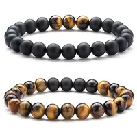 

Couple stone jewelry sets tiger eye agate stone bracelet for meditation