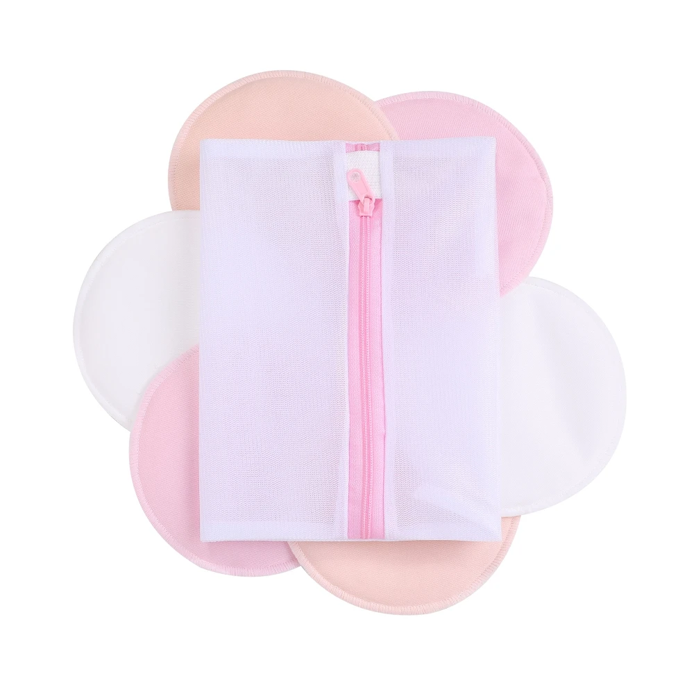 
Amazon hot sale Washable Organic bamboo nursing pads,bra pads with laundry bag 