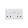 Good Quality British Double 13A Electric Wall Switched Socket With Neon