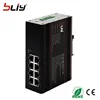 8 port cat 6 fiber optic Industrial network small lan internet switch to media converter