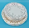 150PCS Gold and White Disposable Paper Plates Cups Set 50 Dinner Plates 50 Salad/Dessert Plates 50 9 oz Cups for Birthday Party