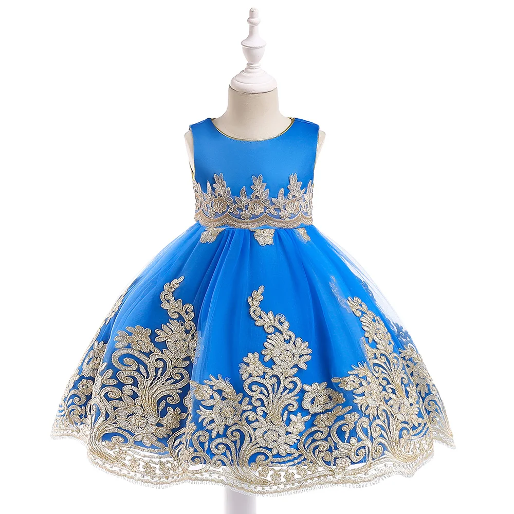 

Latest Design Kids Party Wear Summer Boutique Wedding Fancy Party Dress Baby Frock For Girls L9029