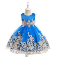 

Latest Design Kids Party Wear Summer Boutique Wedding Fancy Party Dress Baby Frock For Girls L9029