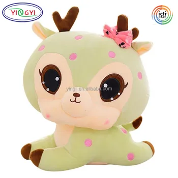 B076 Jumbo Licin Mainan Boneka Hewan Lembut Simulasi Indah Mewah Rusa Boneka Stres Pereda Mata Besar Lucu Kartun Boneka Mainan Buy Mata Besar Lucu