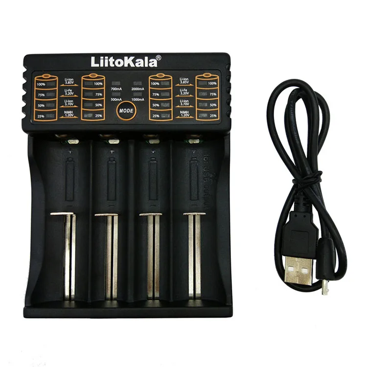 

Liitokala Lii-402 18650 Charger AA/AAA 26650 16340 14500 NiMH li-ion battery Smart Charger, Black