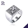 Square shape cz fleur de lis silver prong setting for jewel